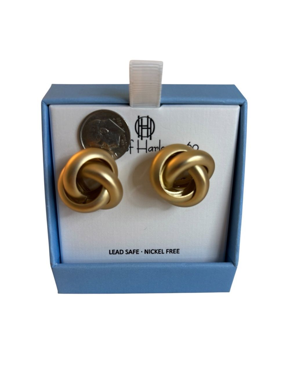 House of Harlow 1960 Matte Gold Tone Knot Stud Earrings